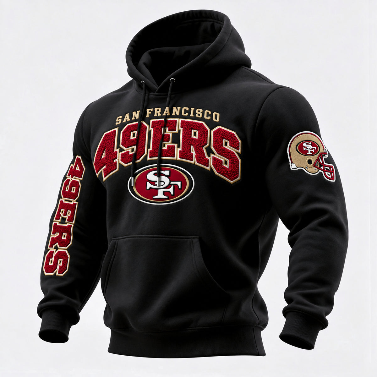 Rugby-print Hooded Sweatshirt