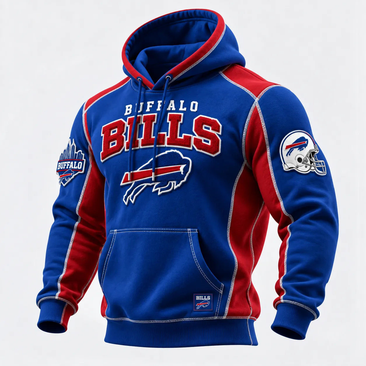 Rugby-print Hooded Sweatshirt