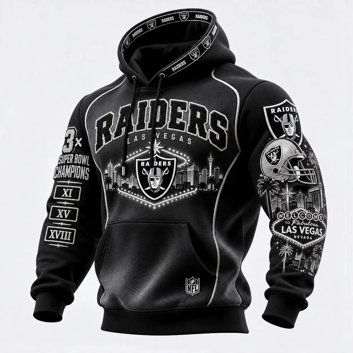 Rugby-print Hooded Sweatshirt
