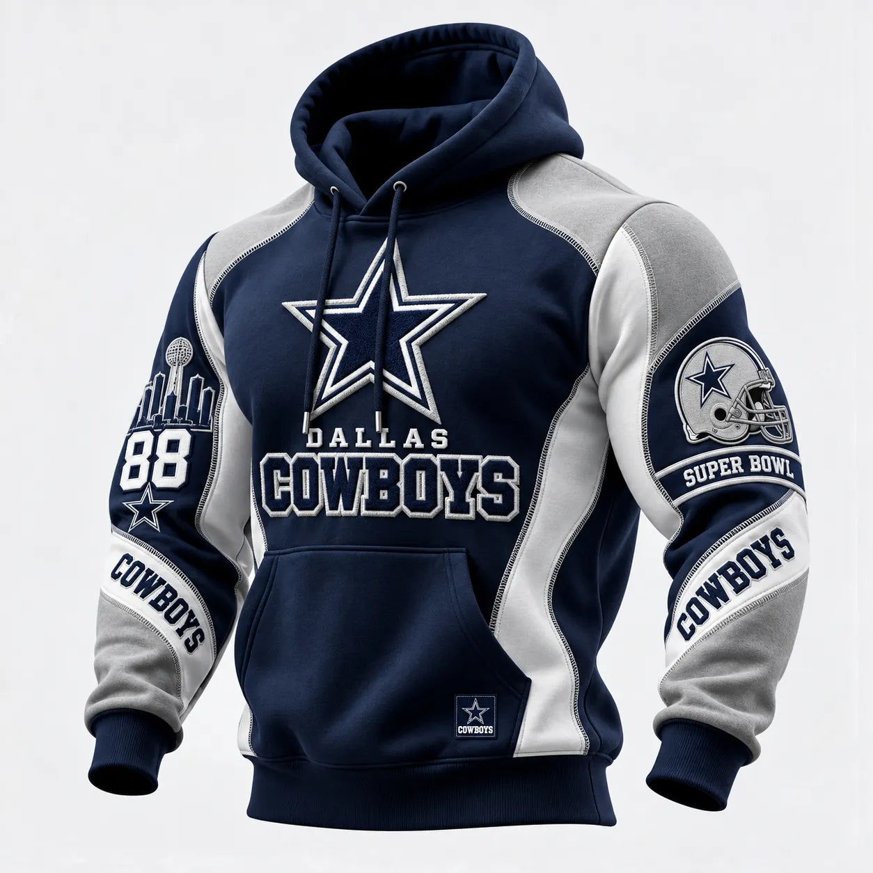 Rugby-print Hooded Sweatshirt