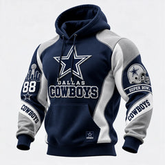 Rugby-print Hooded Sweatshirt