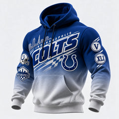 Rugby-print Hooded Sweatshirt