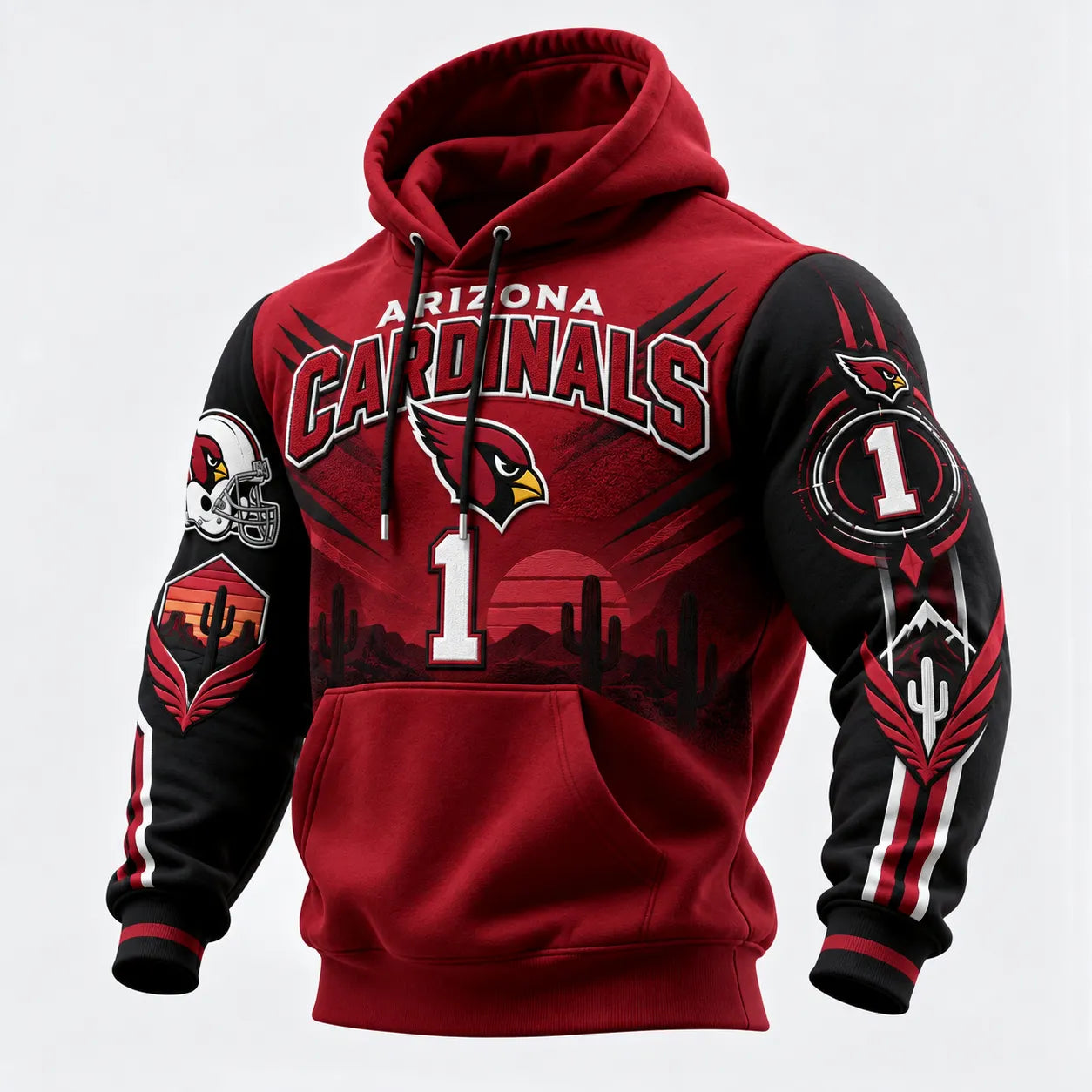 Rugby-print Hooded Sweatshirt