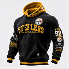 Rugby-print Hooded Sweatshirt