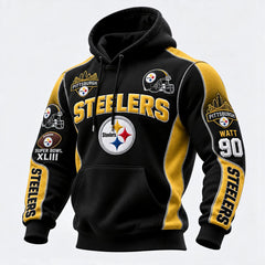 Rugby-print Hooded Sweatshirt