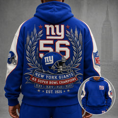 Unisex Casual-Chic Rugby-Print Hoodie And Jogger Set
