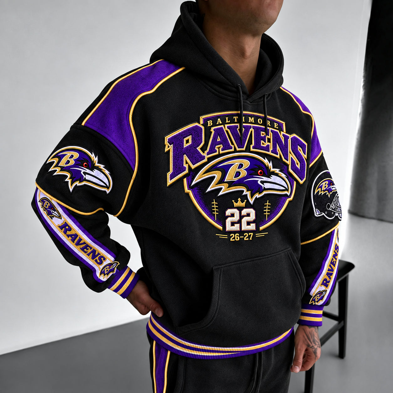 Rugby-print Hoodie