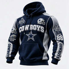 Rugby-print Hooded Sweatshirt