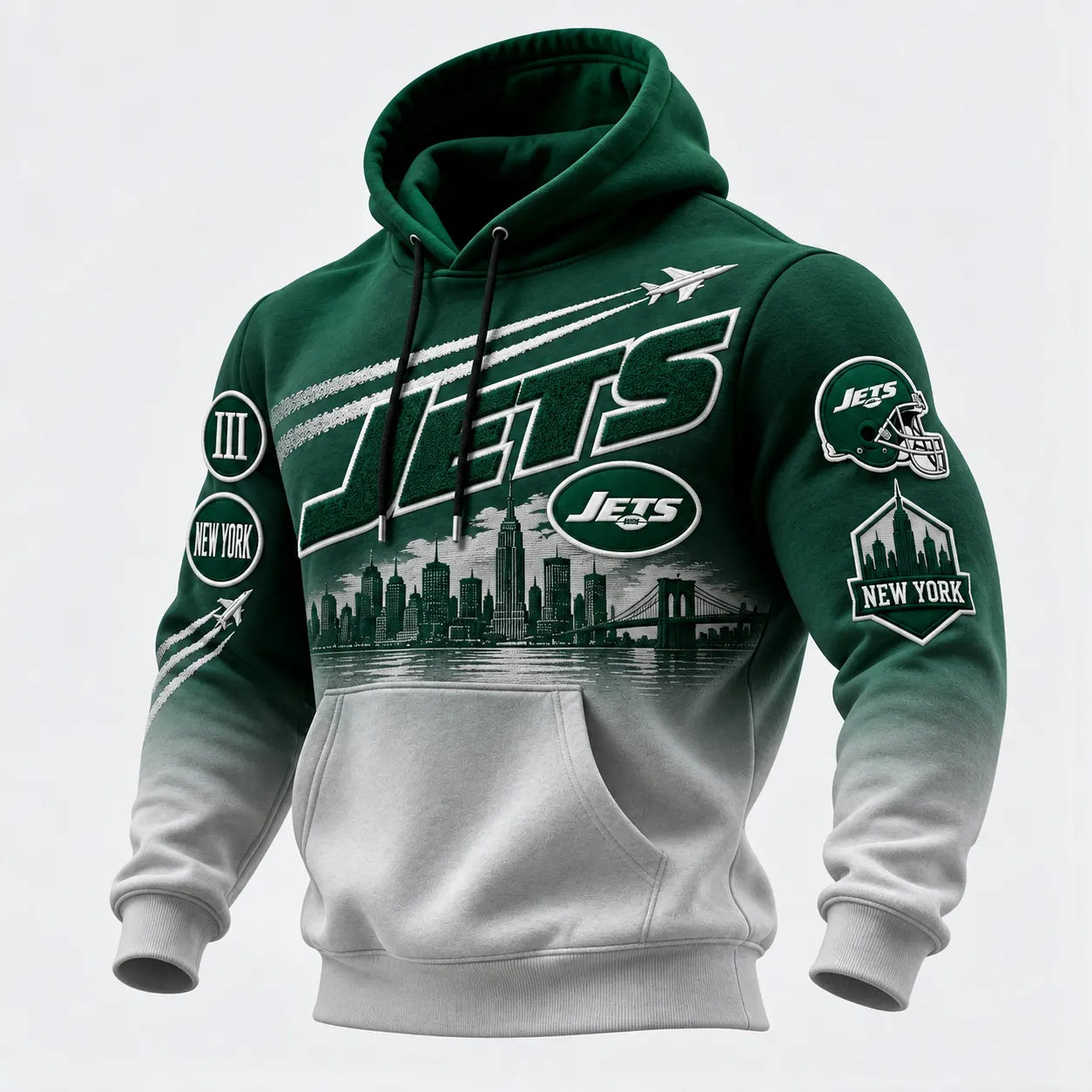 Rugby-print Hooded Sweatshirt