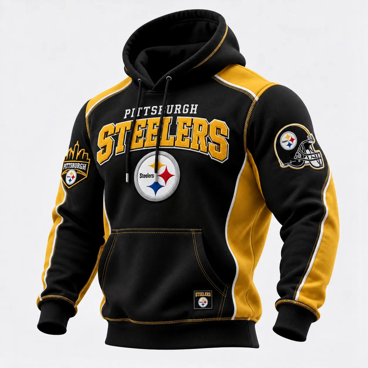 Rugby-print Hooded Sweatshirt