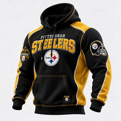 Rugby-print Hooded Sweatshirt