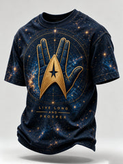 Men's Casual Commemorative-Edition Print Short-Sleeve T-Shirt