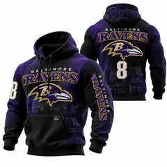 Rugby-print Hooded Sweatshirt