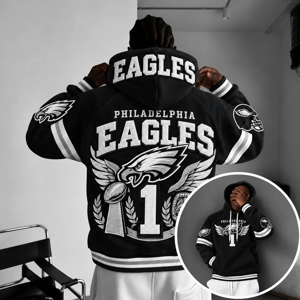 Rugby-print Hoodie
