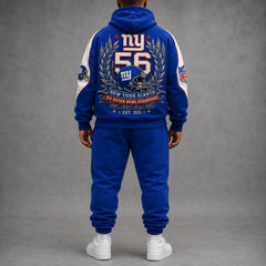 Unisex Casual-Chic Rugby-Print Hoodie And Jogger Set