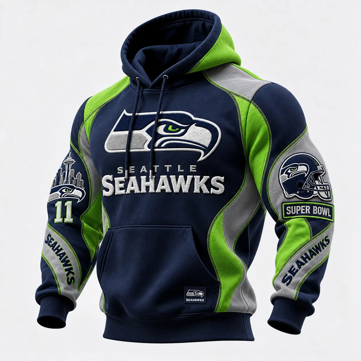 Rugby-print Hooded Sweatshirt