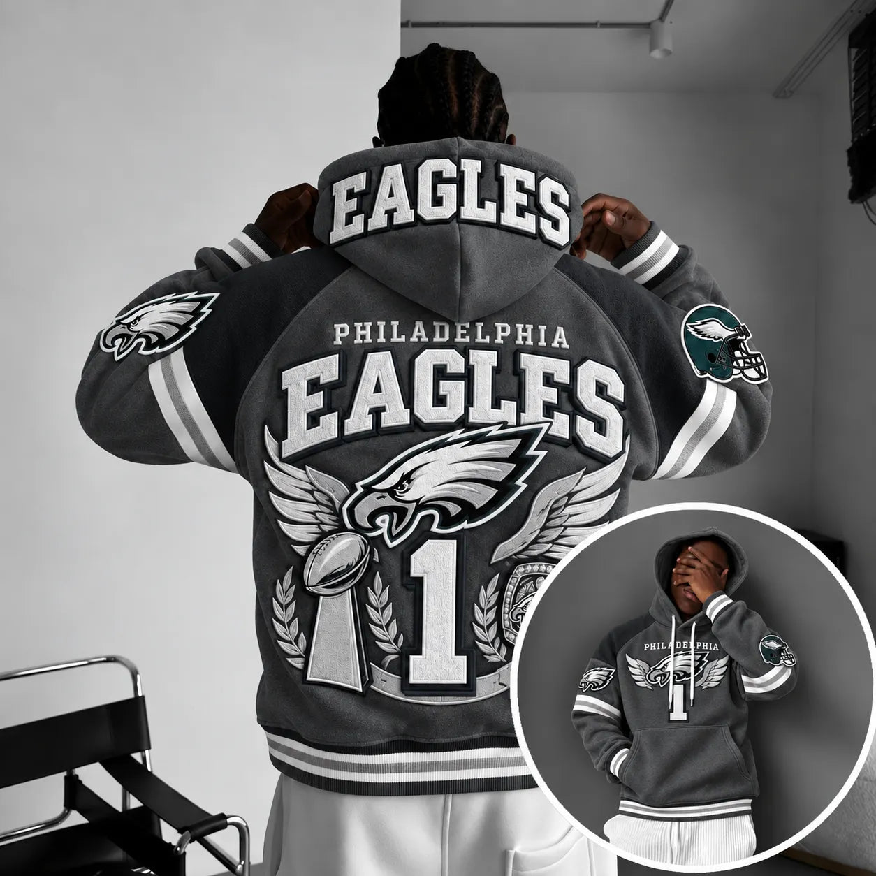 Rugby-print Hoodie