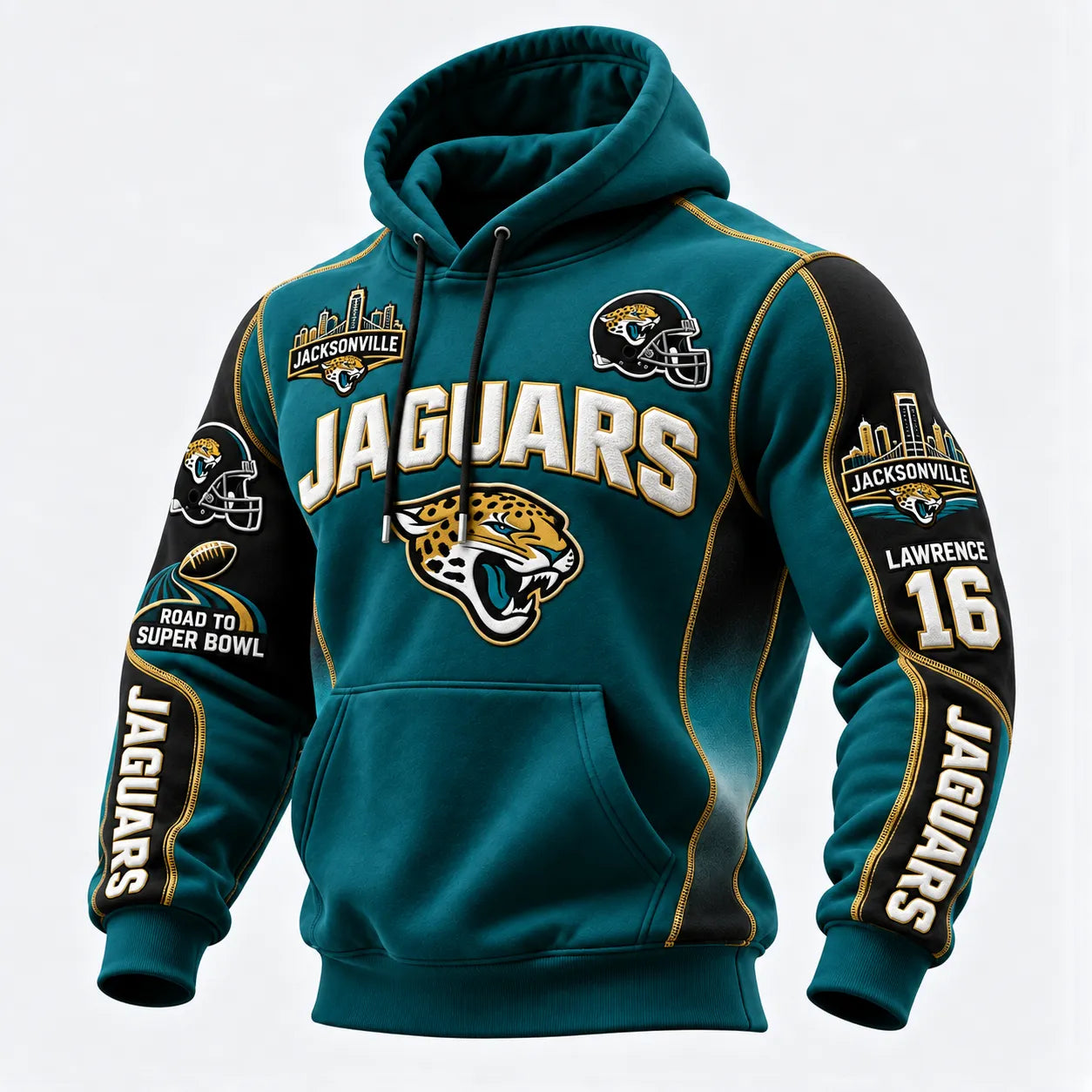 Rugby-print Hooded Sweatshirt