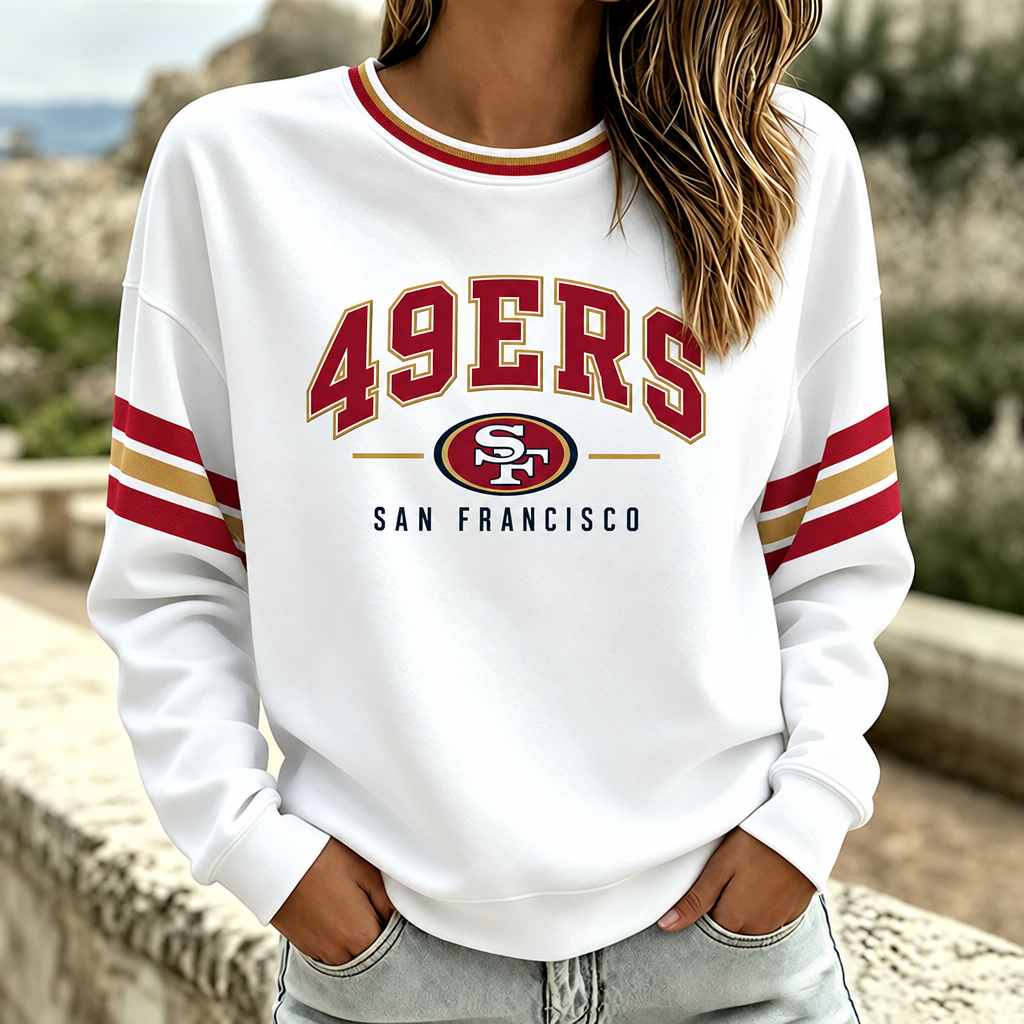Women's Football Fan Graphic Crewneck Sweatshirt