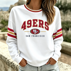 Women's Football Fan Graphic Crewneck Sweatshirt