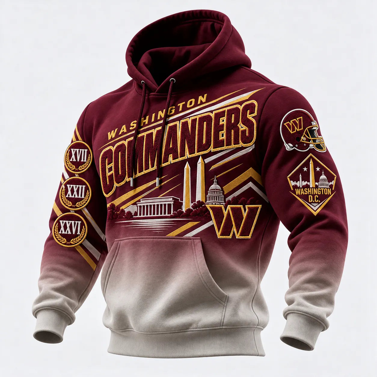 Rugby-print Hooded Sweatshirt