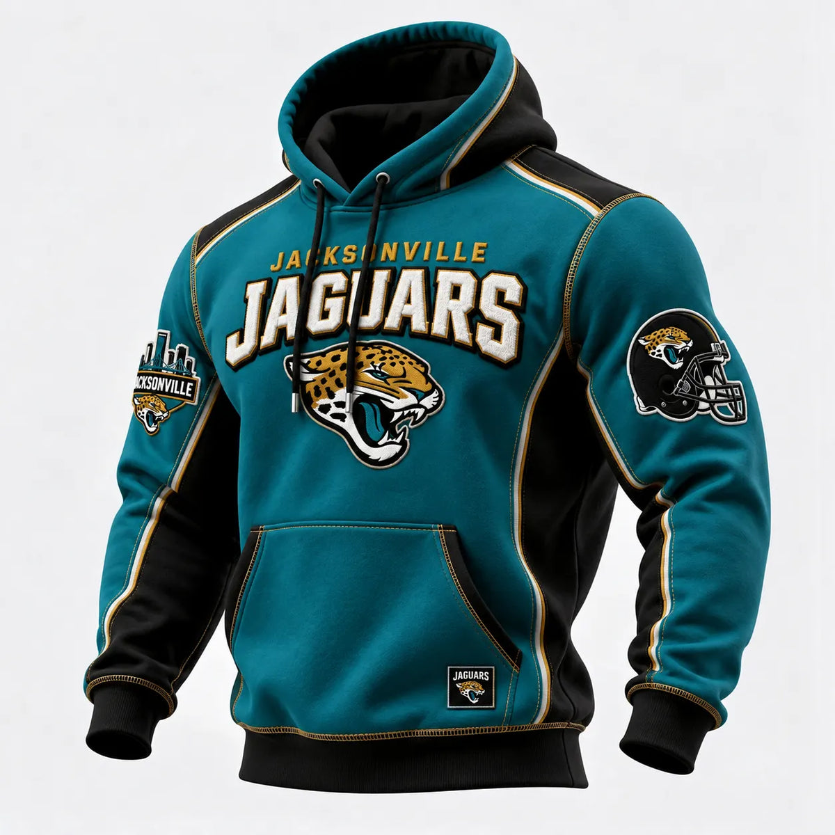 Rugby-print Hooded Sweatshirt