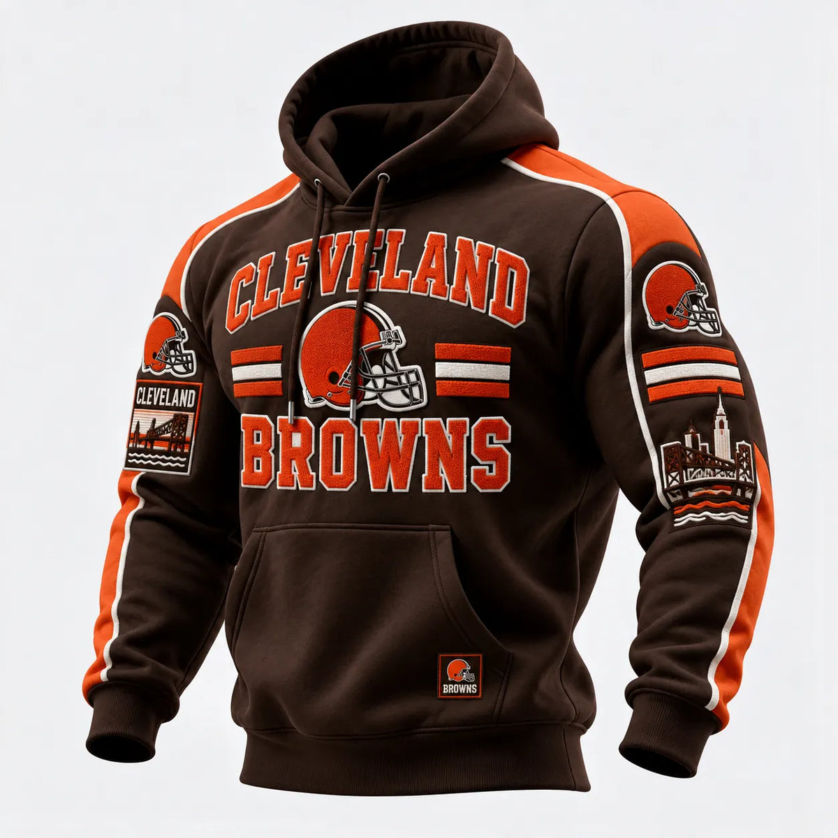 Rugby-print Hooded Sweatshirt