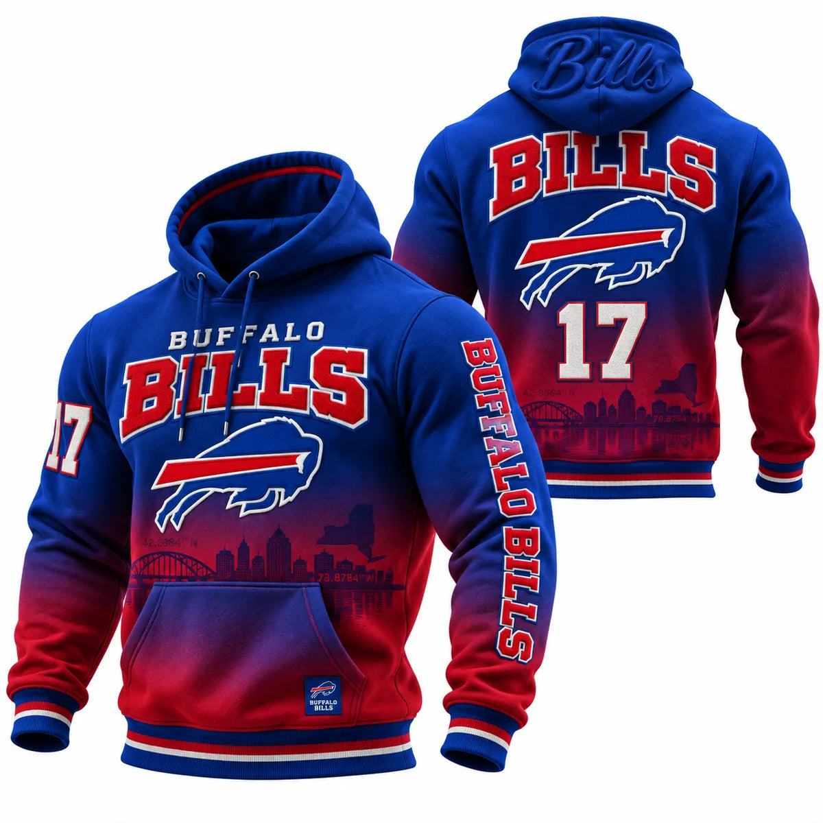 Rugby-print Hooded Sweatshirt