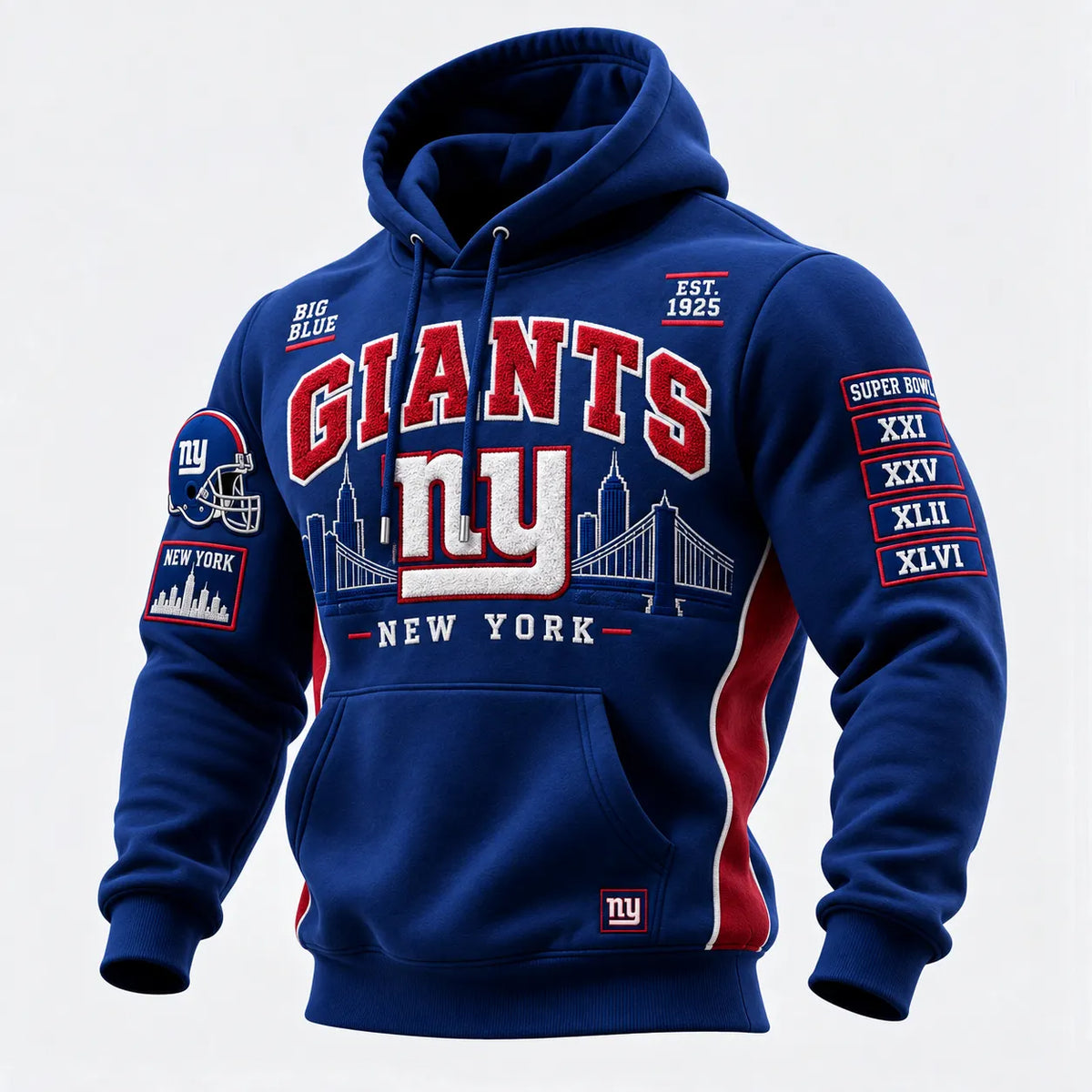 Rugby-print Hooded Sweatshirt
