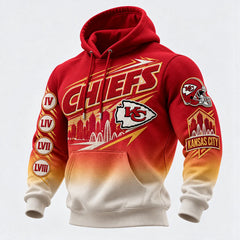 Rugby-print Hooded Sweatshirt