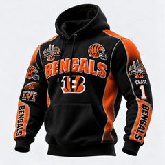 Rugby-print Hooded Sweatshirt