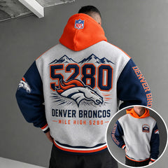 Unisex Casual-chic Rugby-print Hoodie