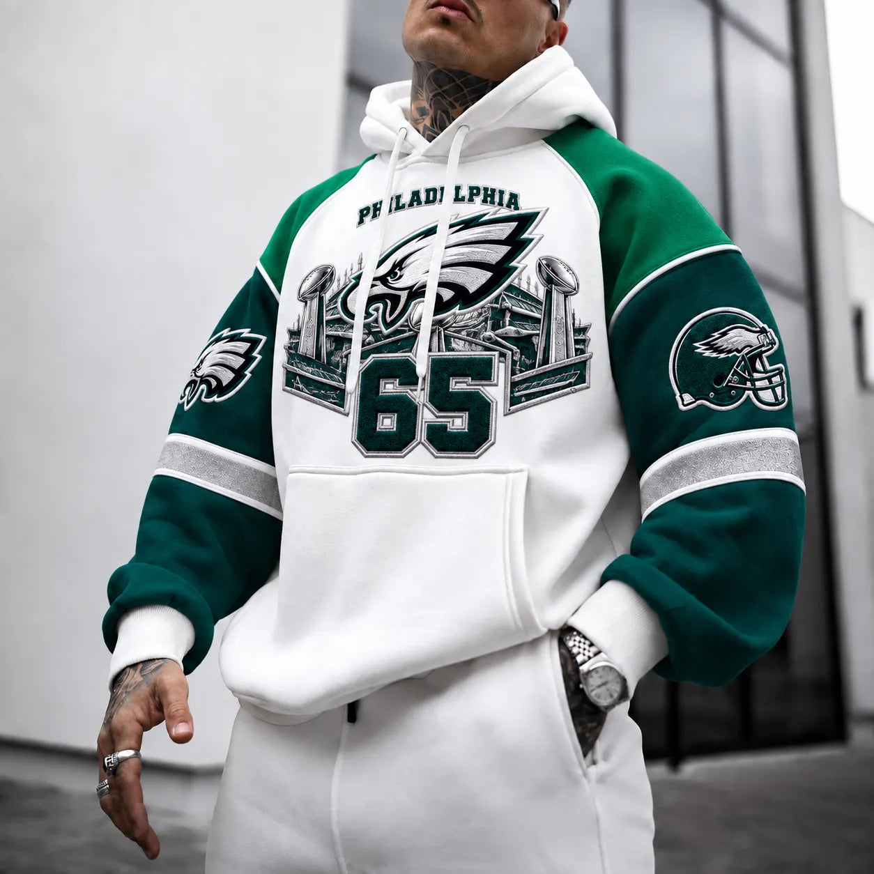 Rugby-print Hoodie