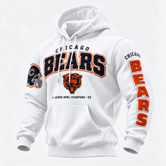 Rugby-print Hooded Sweatshirt