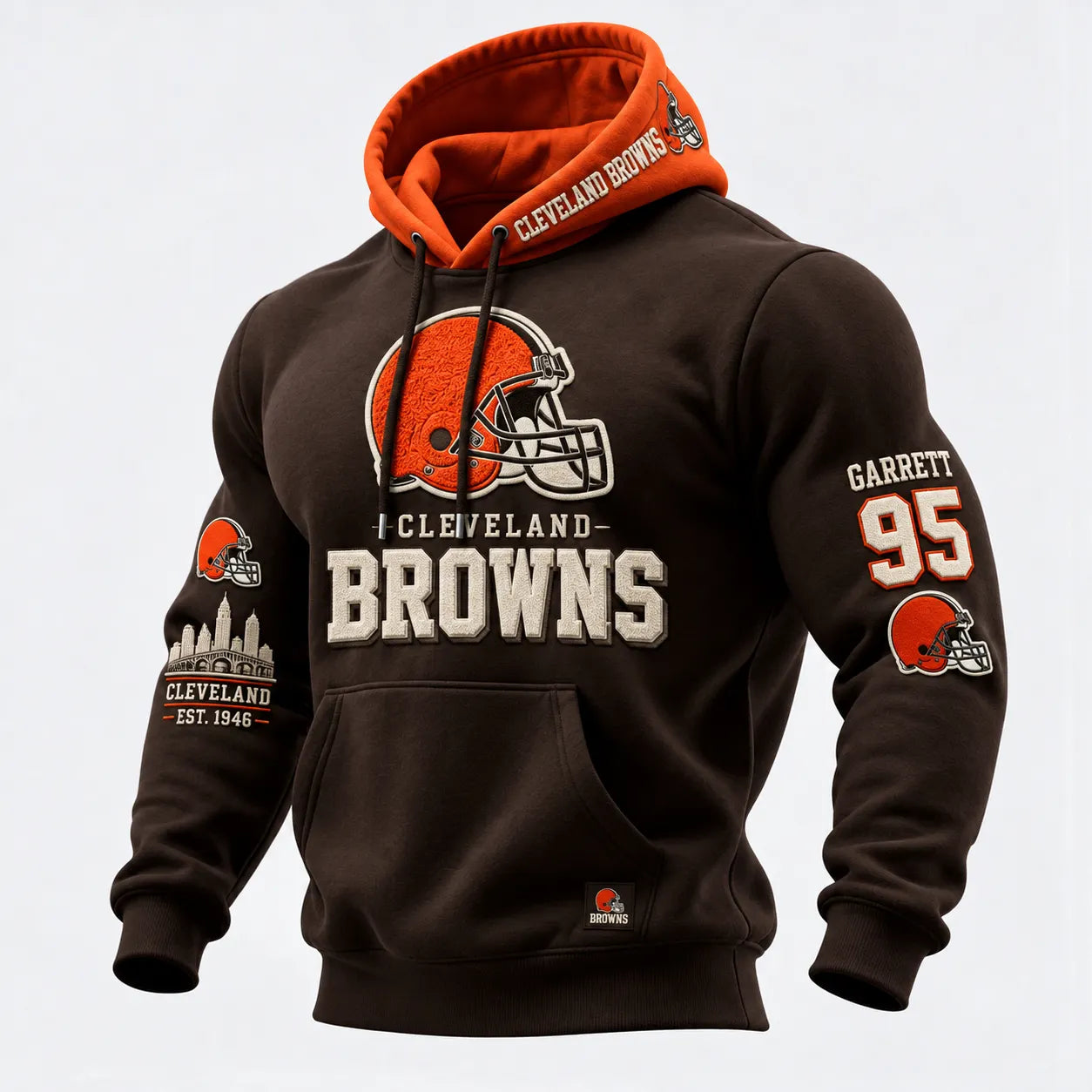 Rugby-print Hooded Sweatshirt