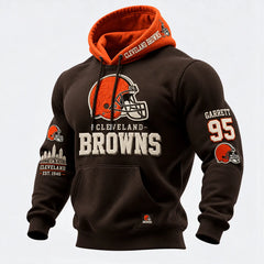 Rugby-print Hooded Sweatshirt