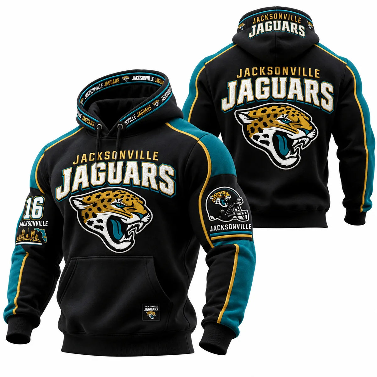 Rugby-print Hooded Sweatshirt