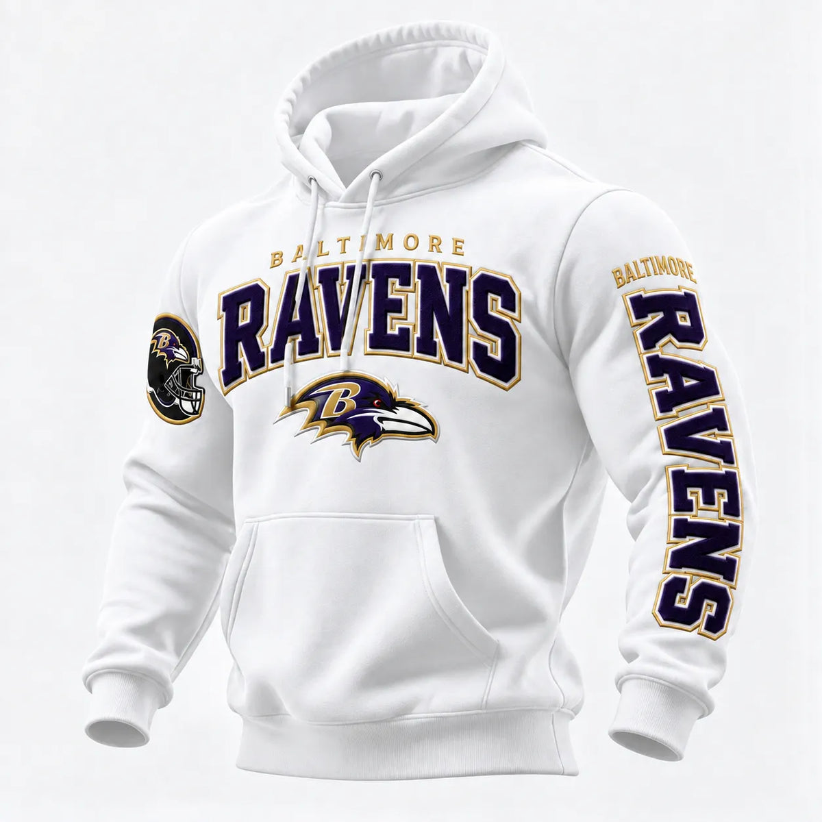 Rugby-print Hooded Sweatshirt