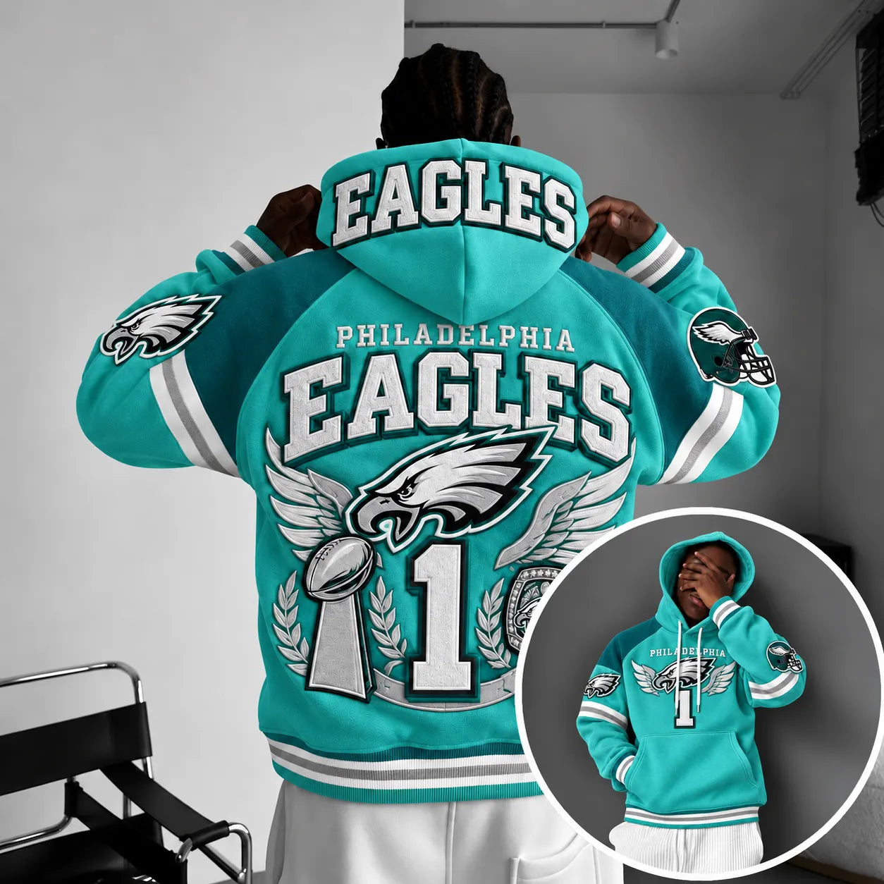 Rugby-print Hoodie