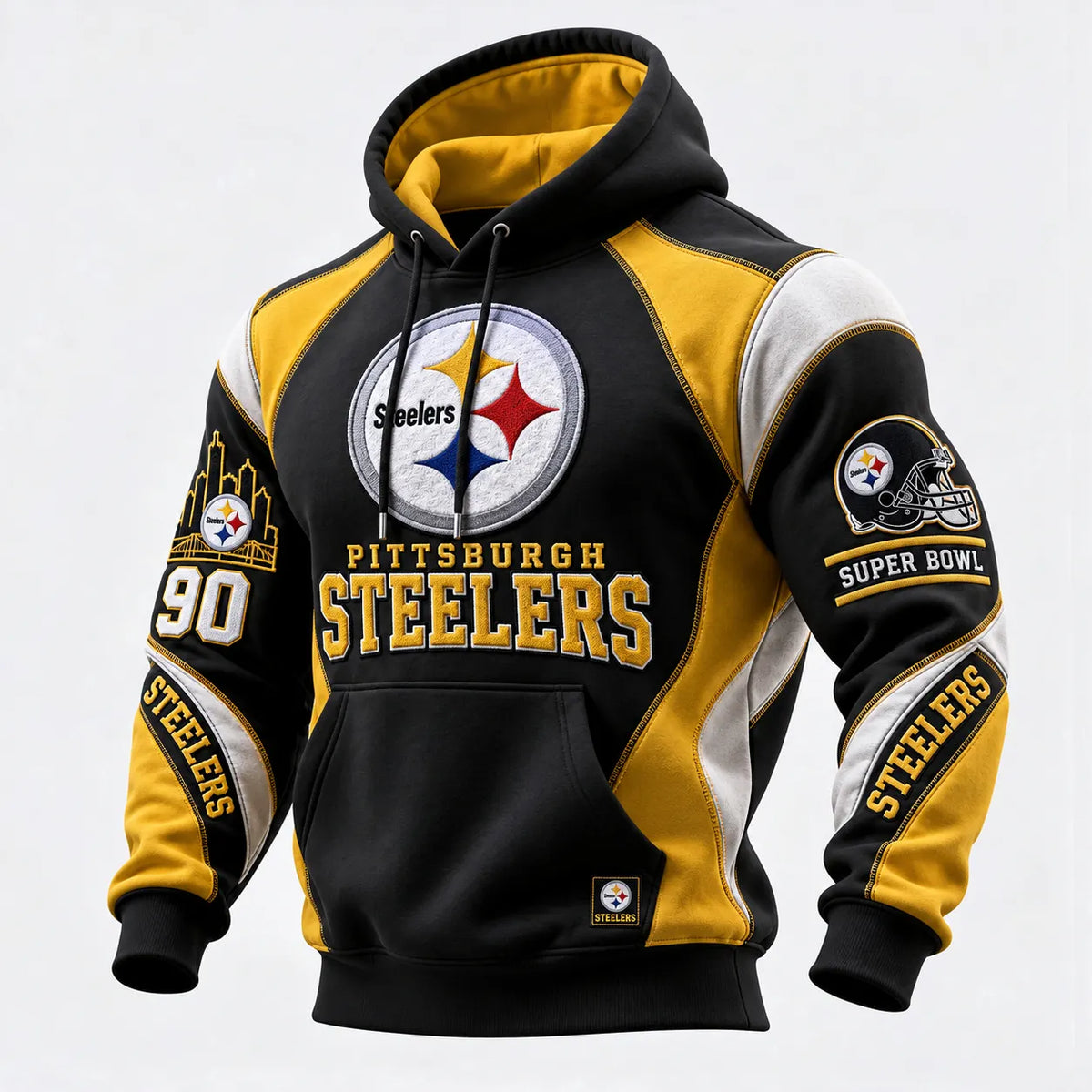 Rugby-print Hooded Sweatshirt