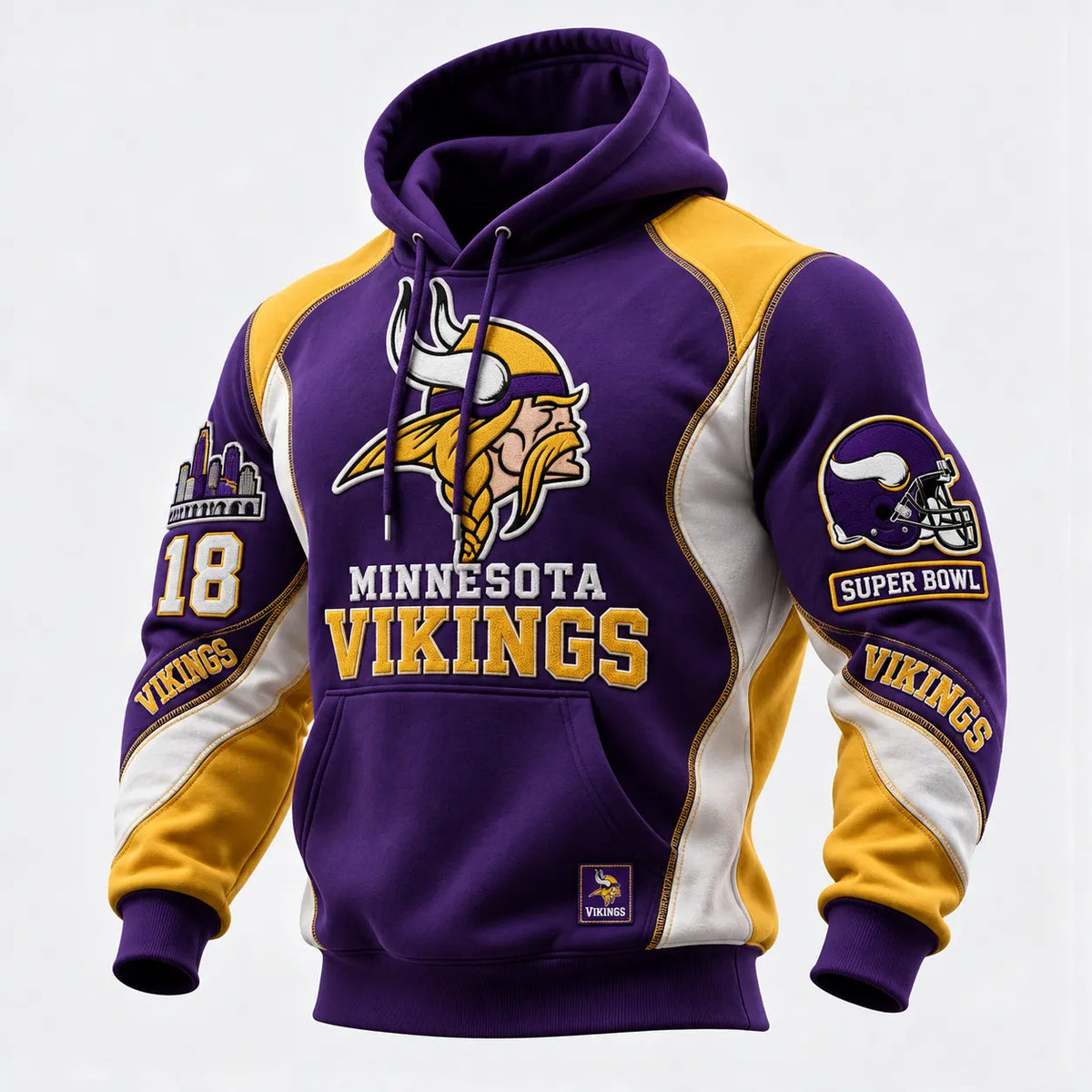 Rugby-print Hooded Sweatshirt