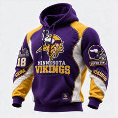 Rugby-print Hooded Sweatshirt