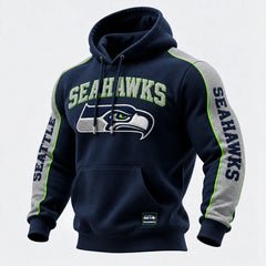 Rugby-print Hooded Sweatshirt