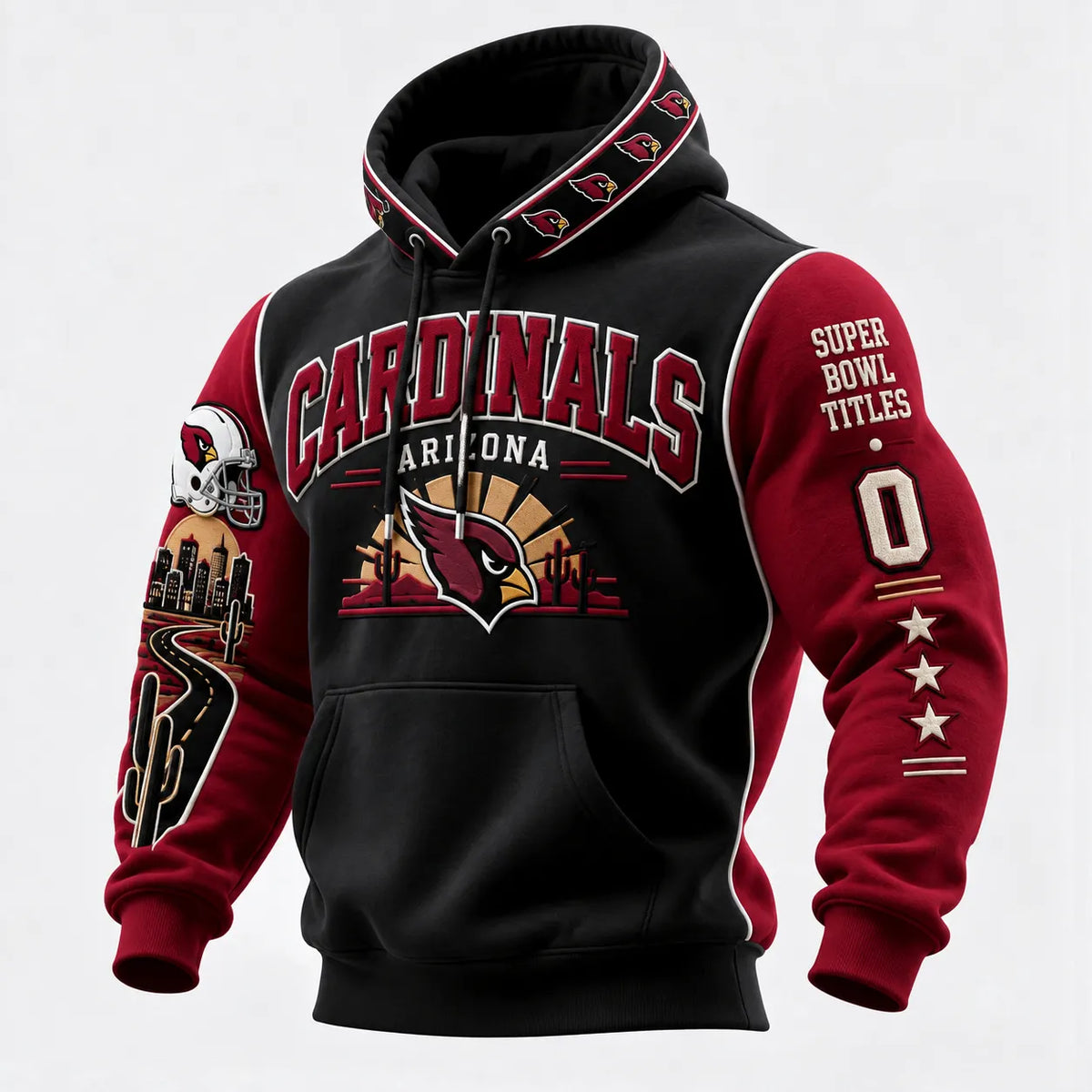Rugby-print Hooded Sweatshirt