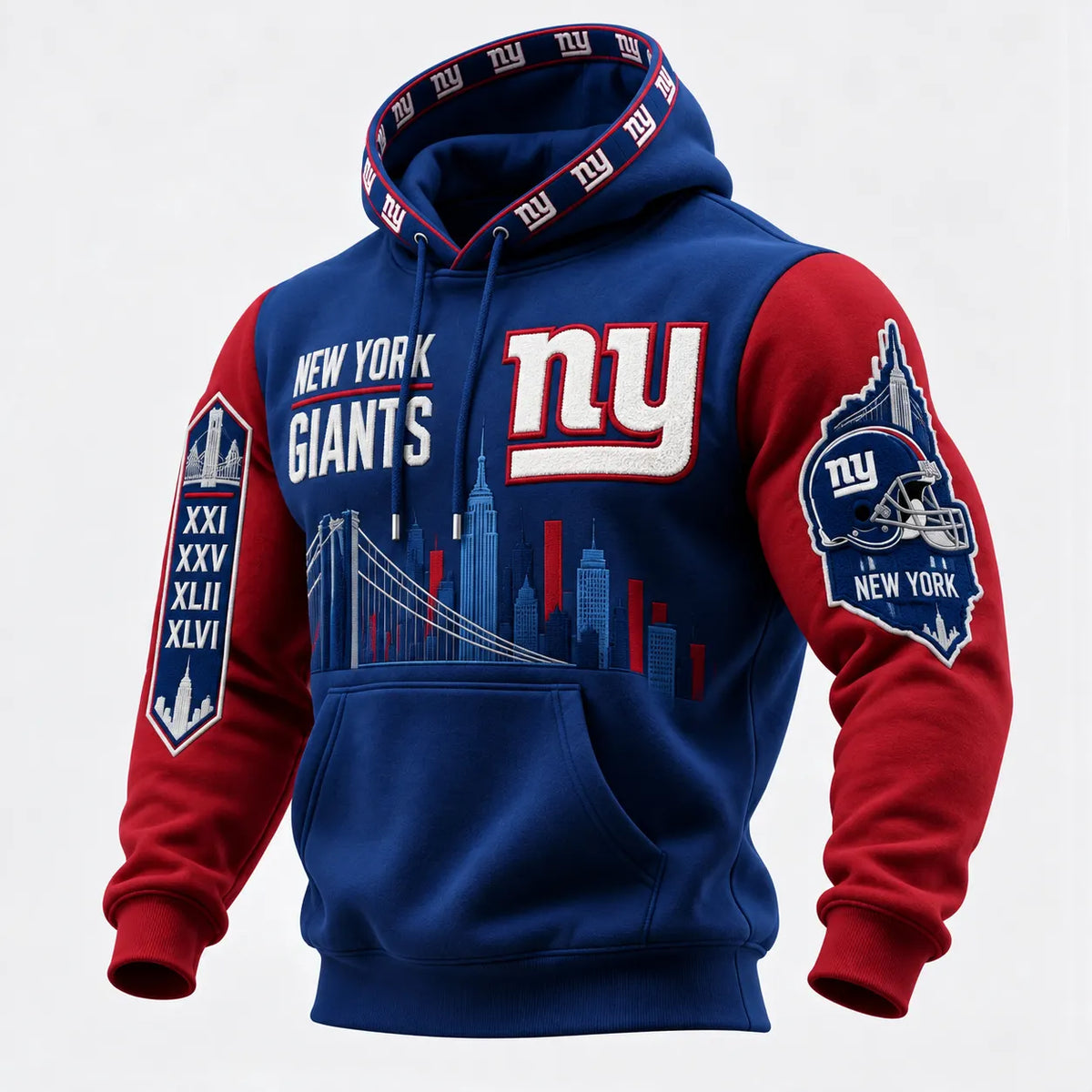 Rugby-print Hooded Sweatshirt