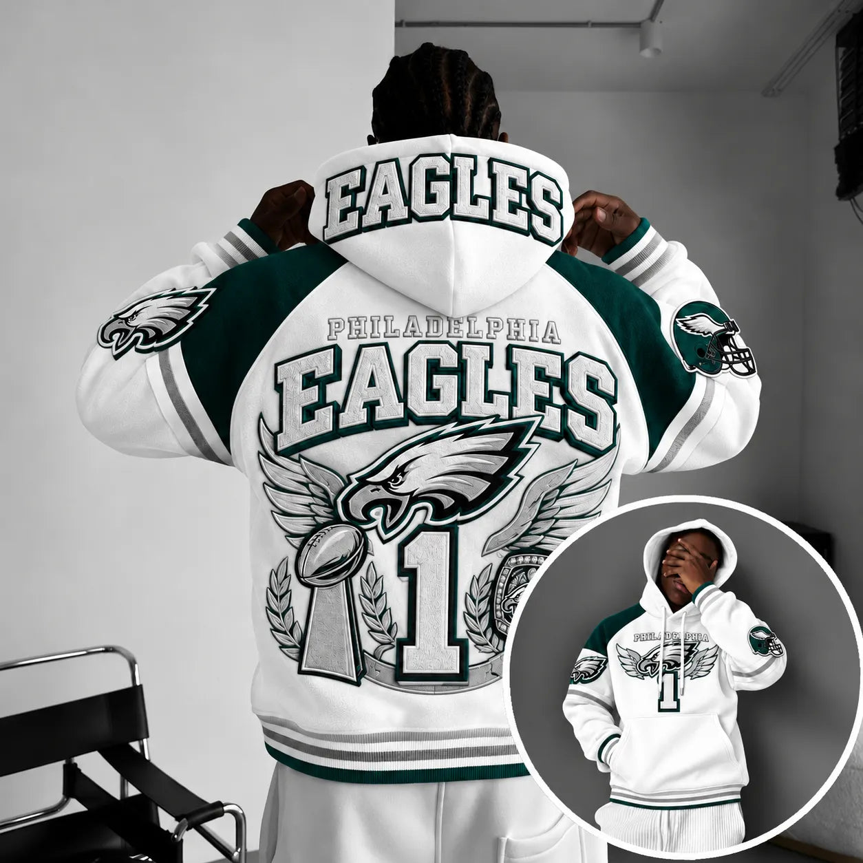 Rugby-print Hoodie