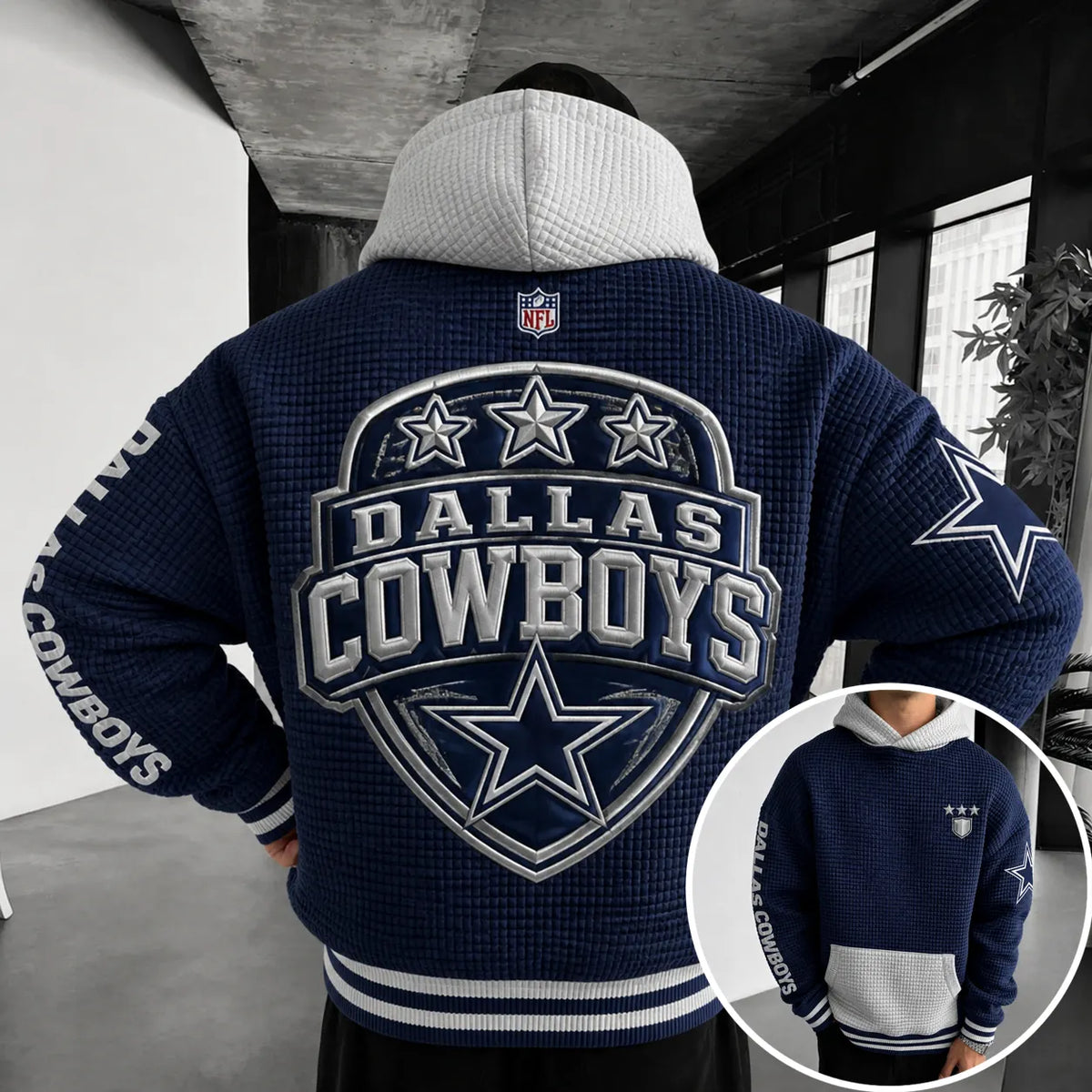 Unisex Casual-chic Rugby-print Hoodie