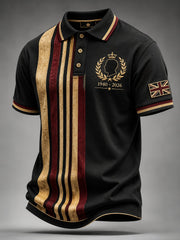 Men's Art-Print Casual Polo Shirt