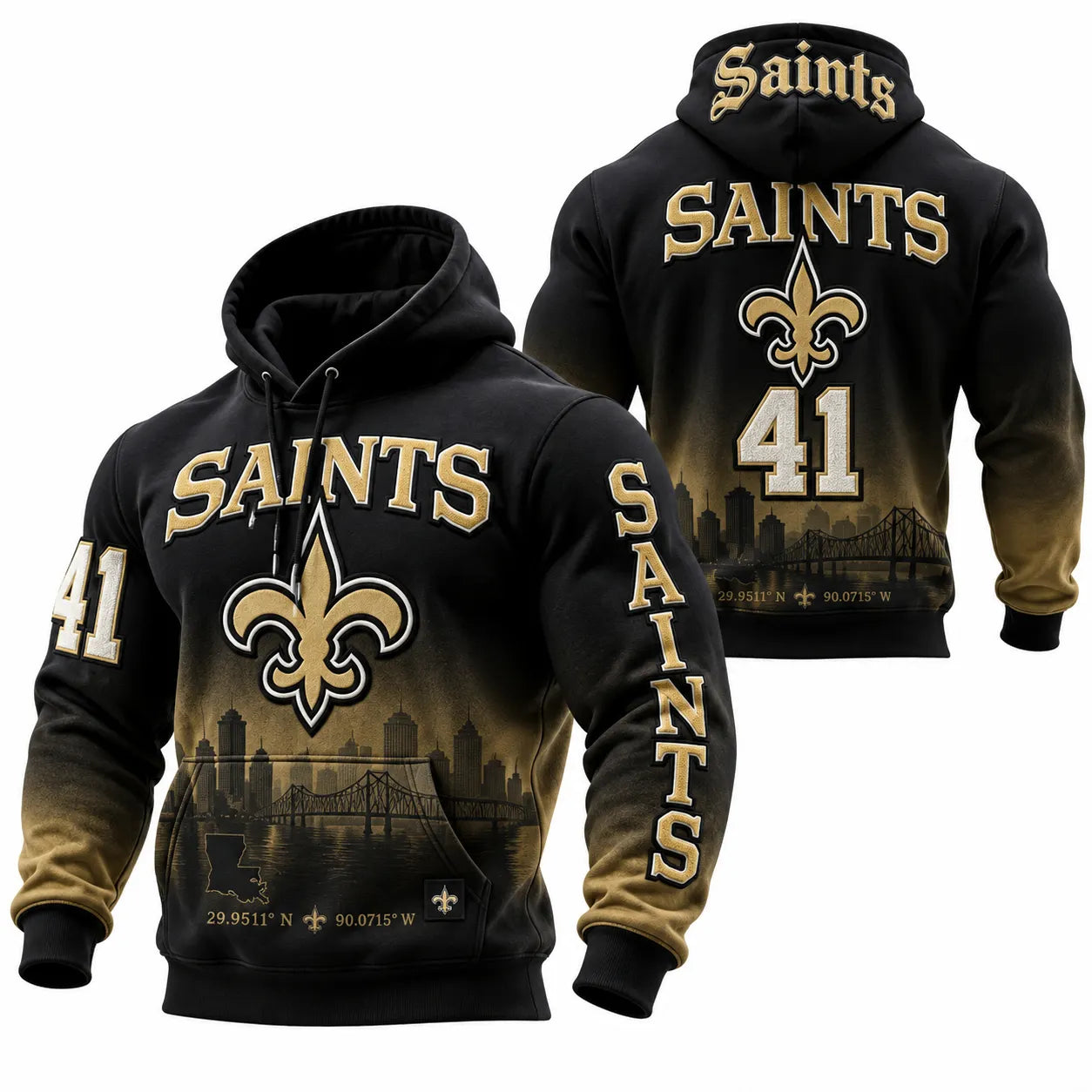 Rugby-print Hooded Sweatshirt