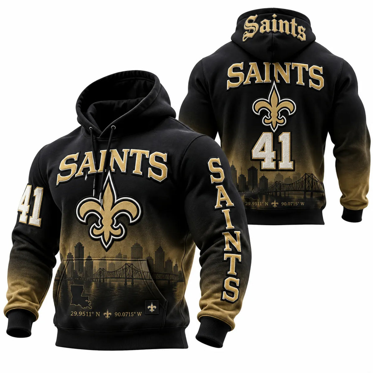 Rugby-print Hooded Sweatshirt